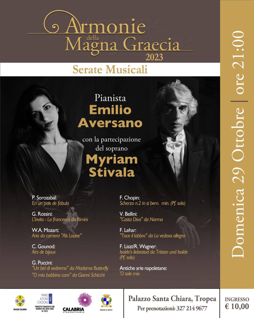 PianistaEmilio Aversanocon la partecipazione del sopranoMyriam Stivala
