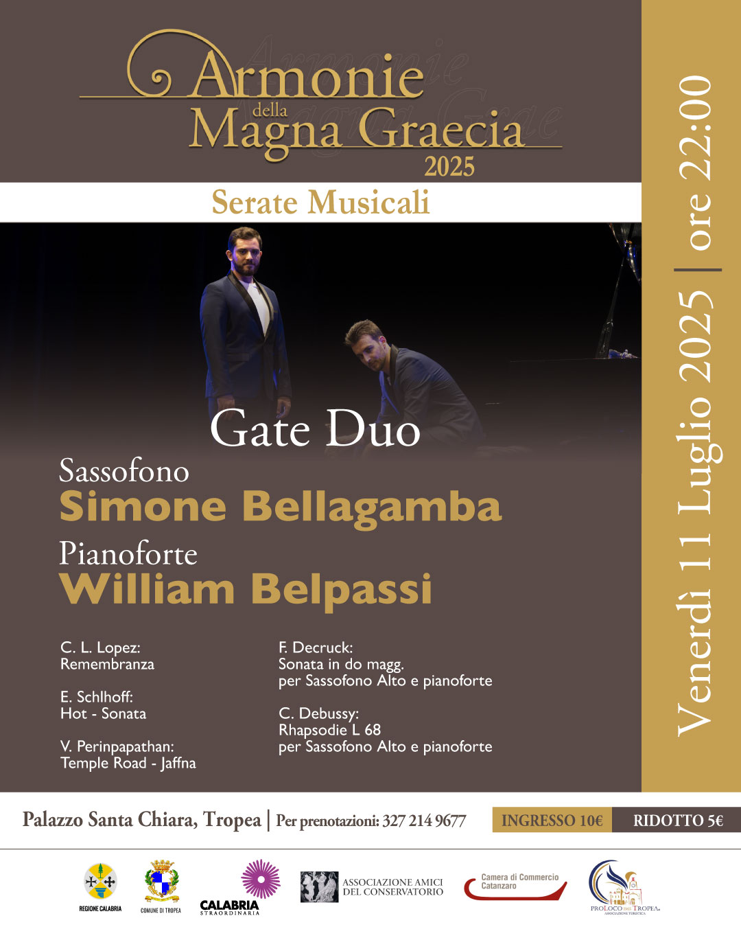Gate DuoSassofonoSimone BellagambcaPianoforteWilliam Belpassi